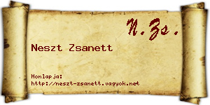 Neszt Zsanett névjegykártya